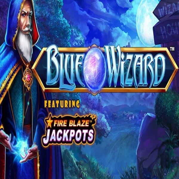 Play the Blue Wizard Fire Blaze Jackpots slot by Rarestone Gaming on Sankra Casino